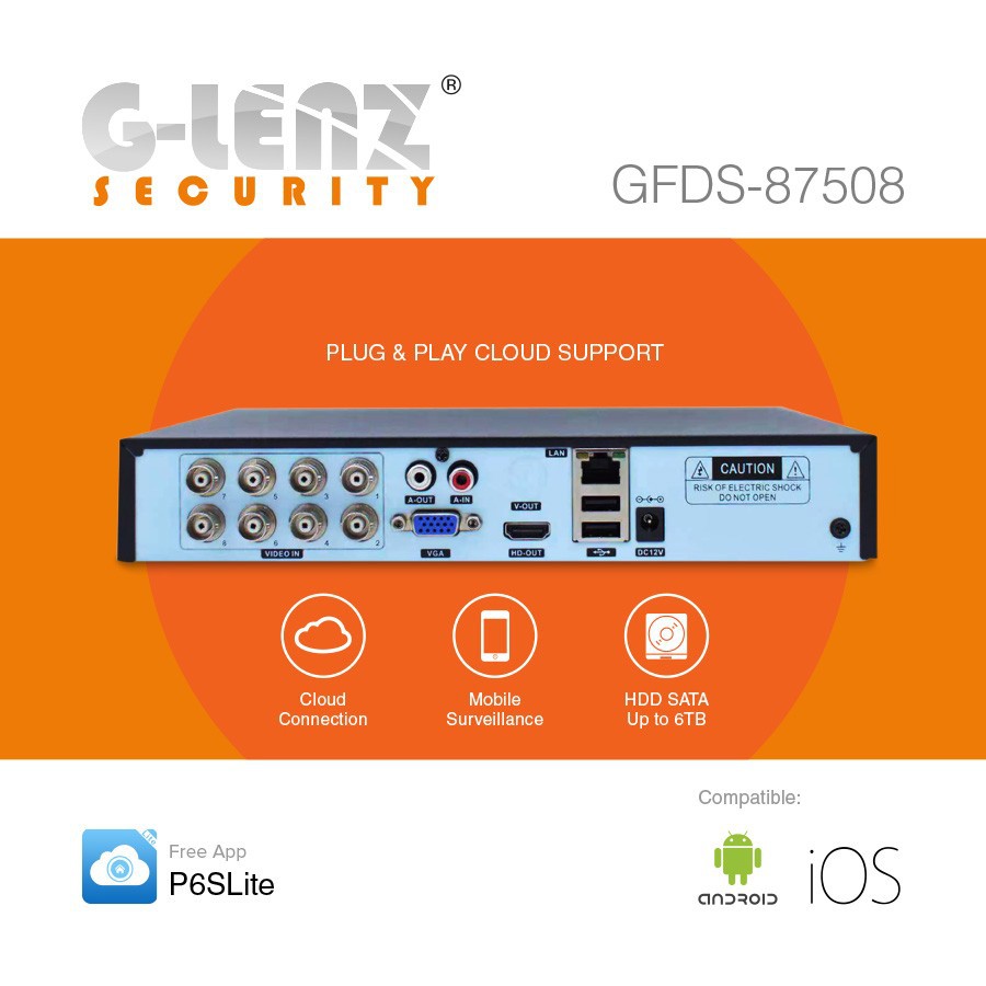 GLENZ CCTV DVR 8CH 5MP - GFDS 87508M (5MP)