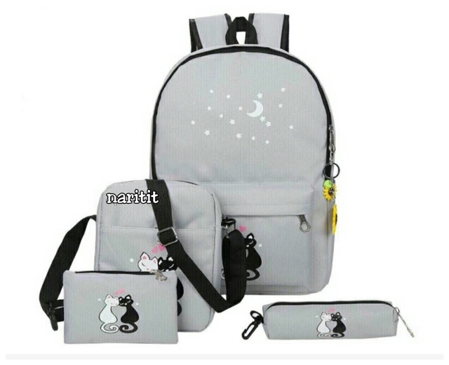 Ransel kucing backpack kucing tas anak ransel anak tas sekolah anak motif kucing ransel 4in1 murah