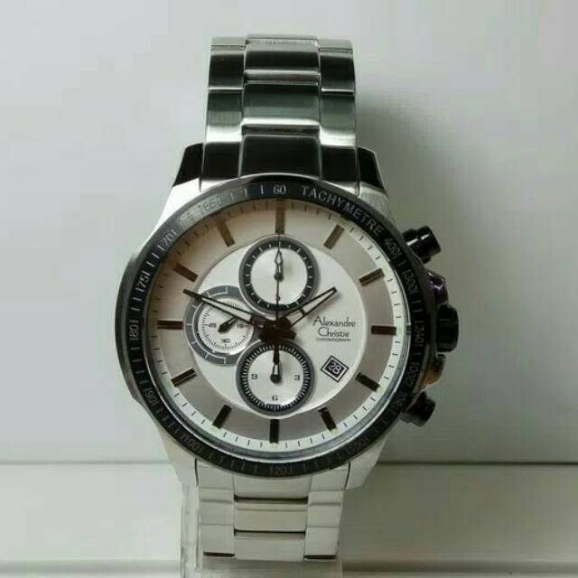 JAM TANGAN PRIA ALEXANDRE CHRISTIE AC 6352 SILVER WHITE
