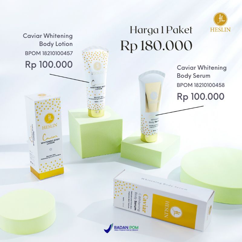 Heslin Body Lotion - Heslin Beauty Body Serum - Paket Body Lotion dan Body Serum