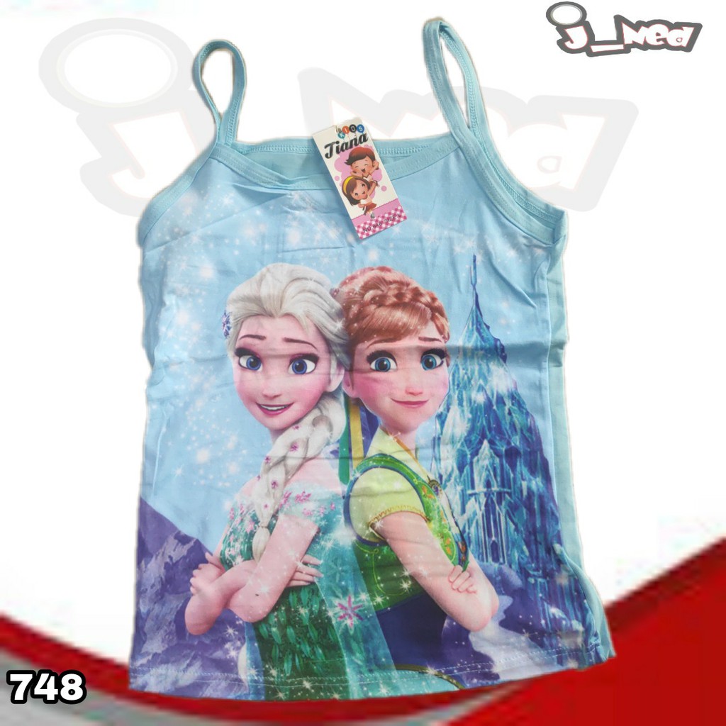 J748 | SINGLET TANKTOP TALI ANAK MOTIF FROZEN | KAOS SINGLET ANAK TANGTOP |  ART 646