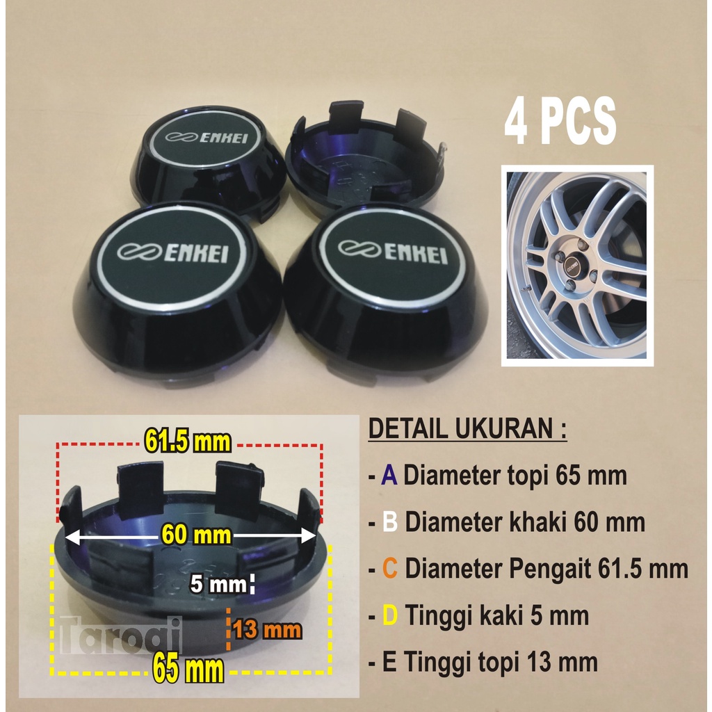 Tutup Dop center variasi kompatible untuk velg enkei rpf1 r16 dan rpf1 ring 15 double pcd 4 buah