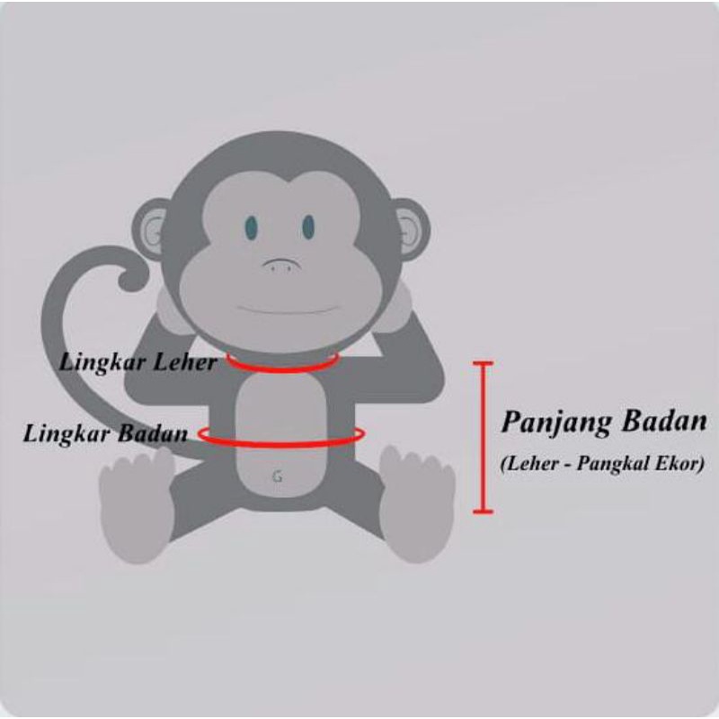 Setelan baju untuk monyet (kemeja katun klep kombinasi size L)