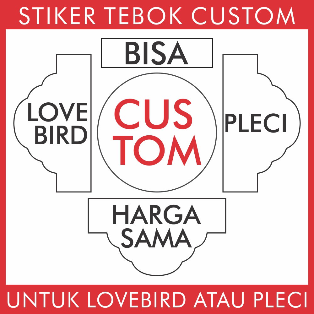 decal tebok lovebird desain custom
