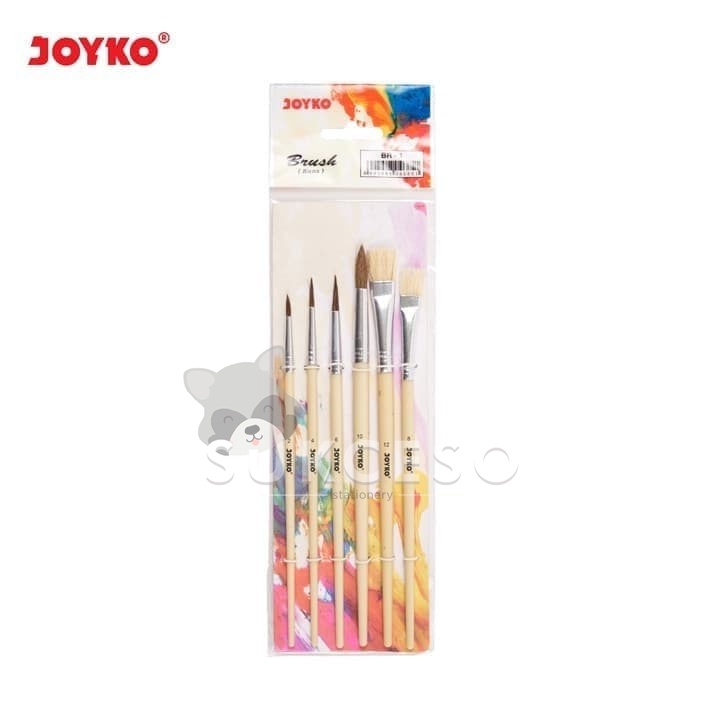

Joyko Brush BR-1 SET Isi 6 / Kuas Lukis Cat Air / Acrylic Murah