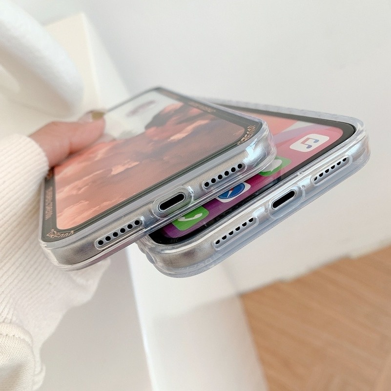 (Ready Stock) Casing Tpu iPhone 14 13 12 11 Pro Max Iphone 11 Pro Max X Xr Xs Max Se 2020 7 + 8 7 6 6s Plus SE 2020 Gambar Bulan Dan Awan