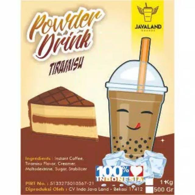 

Tiramisu. Bubuk perasa minuman (powder drink) Javaland