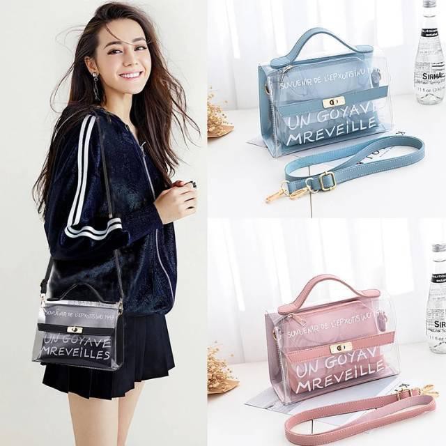 TAS GOYAVE TRANSPARAN TAS PVC IMPORT TAS MURAH HANDBAG NEW ARRIVAL