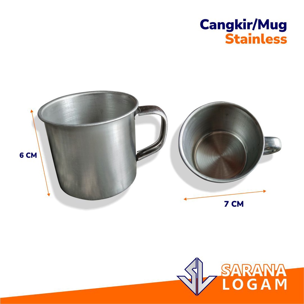 Mug/Gelas/Cangkir Kopi Stainless 7 CM Grosir