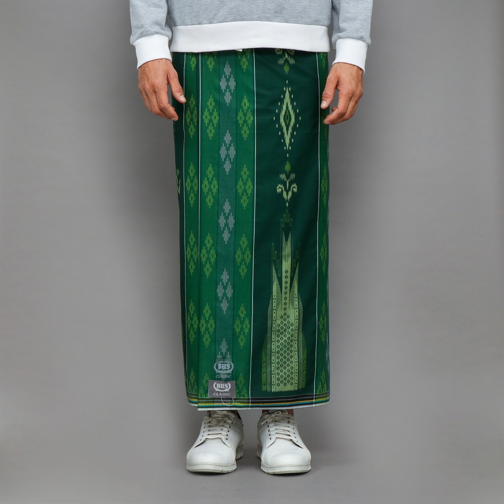 Sarung BHS Classic Silver Motif Kawung Dobby Permata Hijau// BHS KDP
