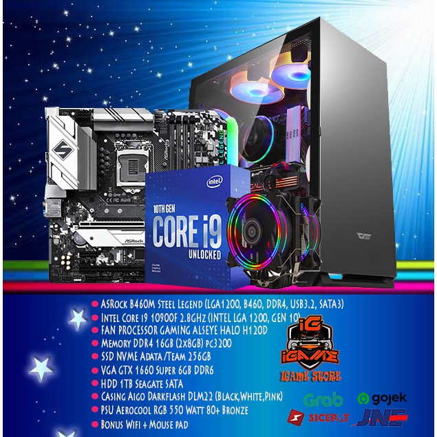 PC Gaming intel i9 10900F| GTX 1660 SUPER | 16GB DDR4 |NVME 256 MANTULLLL GAN