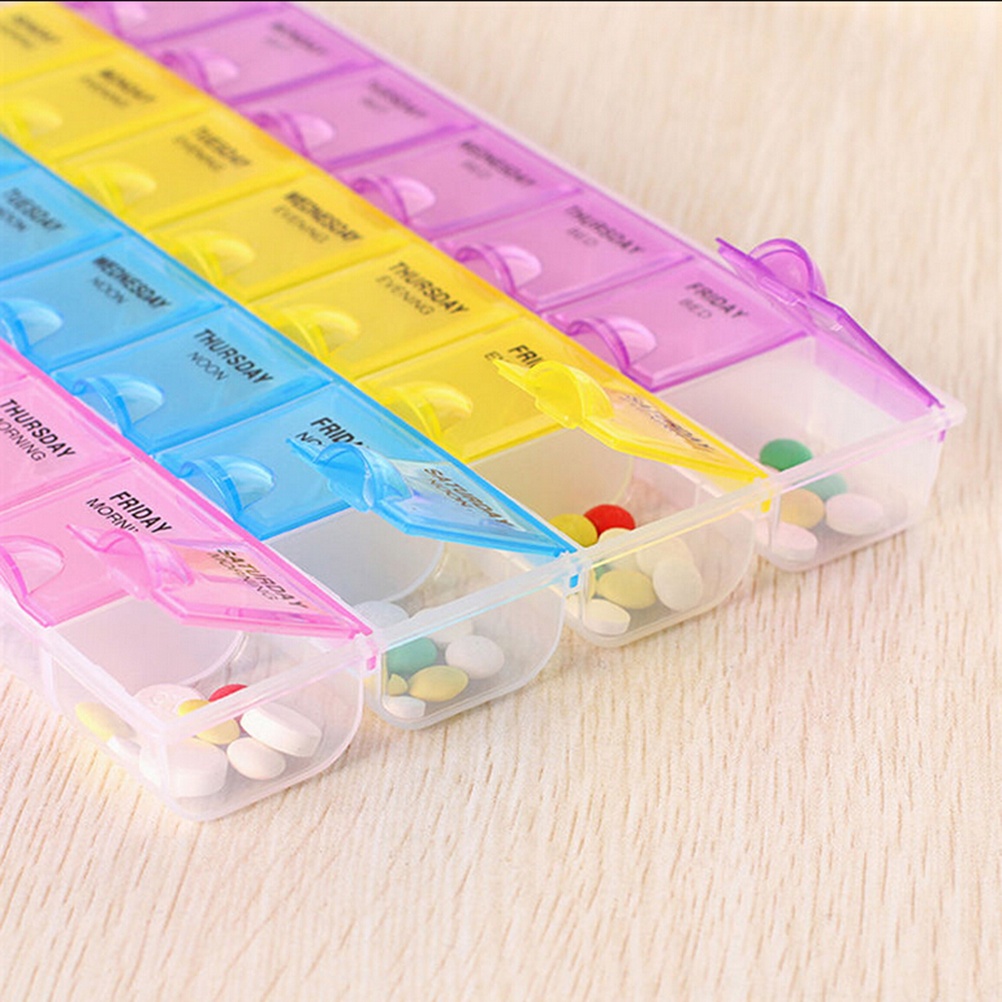 {LUCKID}Weekly 7 Days Tablet Pill Box Holder Medicine Storage Organizer Case Container