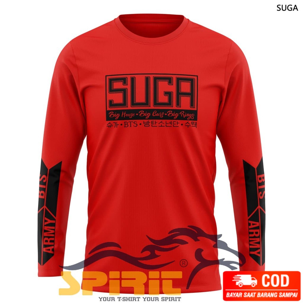 BISA COD Tshirt Bts Baju unik K POP SUGA BTS Kaos panjang pria katun Murah Jumbo