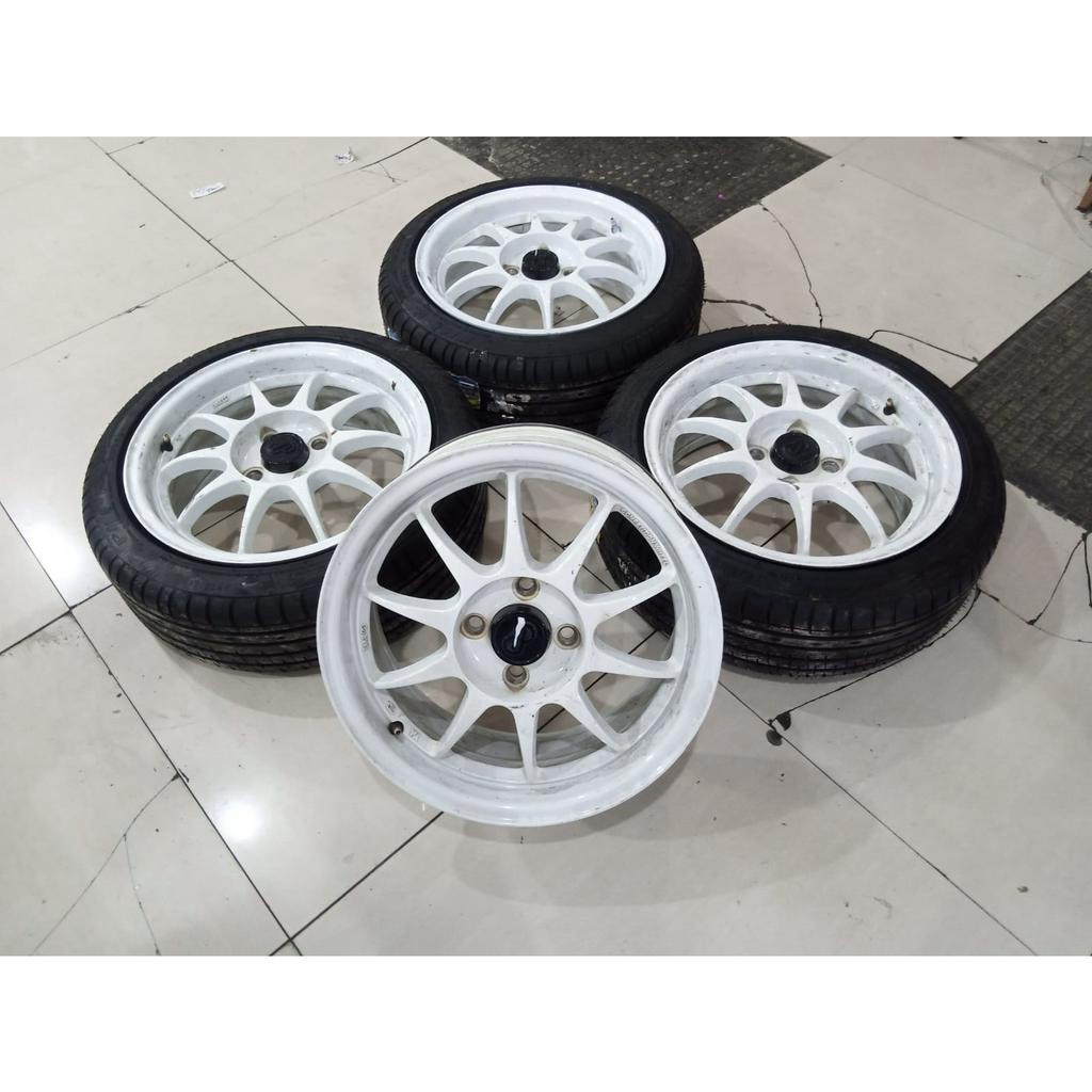 Velg Mobil Racing R15 Enkei Velg Mobil Bekas Ring 15 Lebar 6,5 Pcd 4x100 Et45 (Velg Aja) Buat Brio A