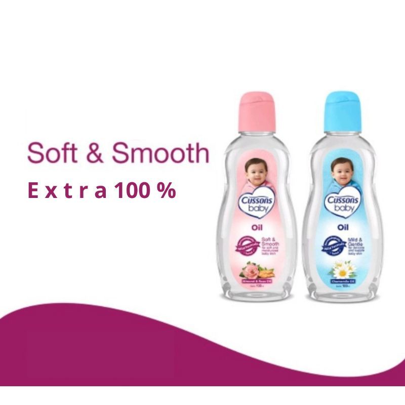 Cussons Baby Oil 100 Ml 50+50 Ml I 100+100 MI Pink dan Biru