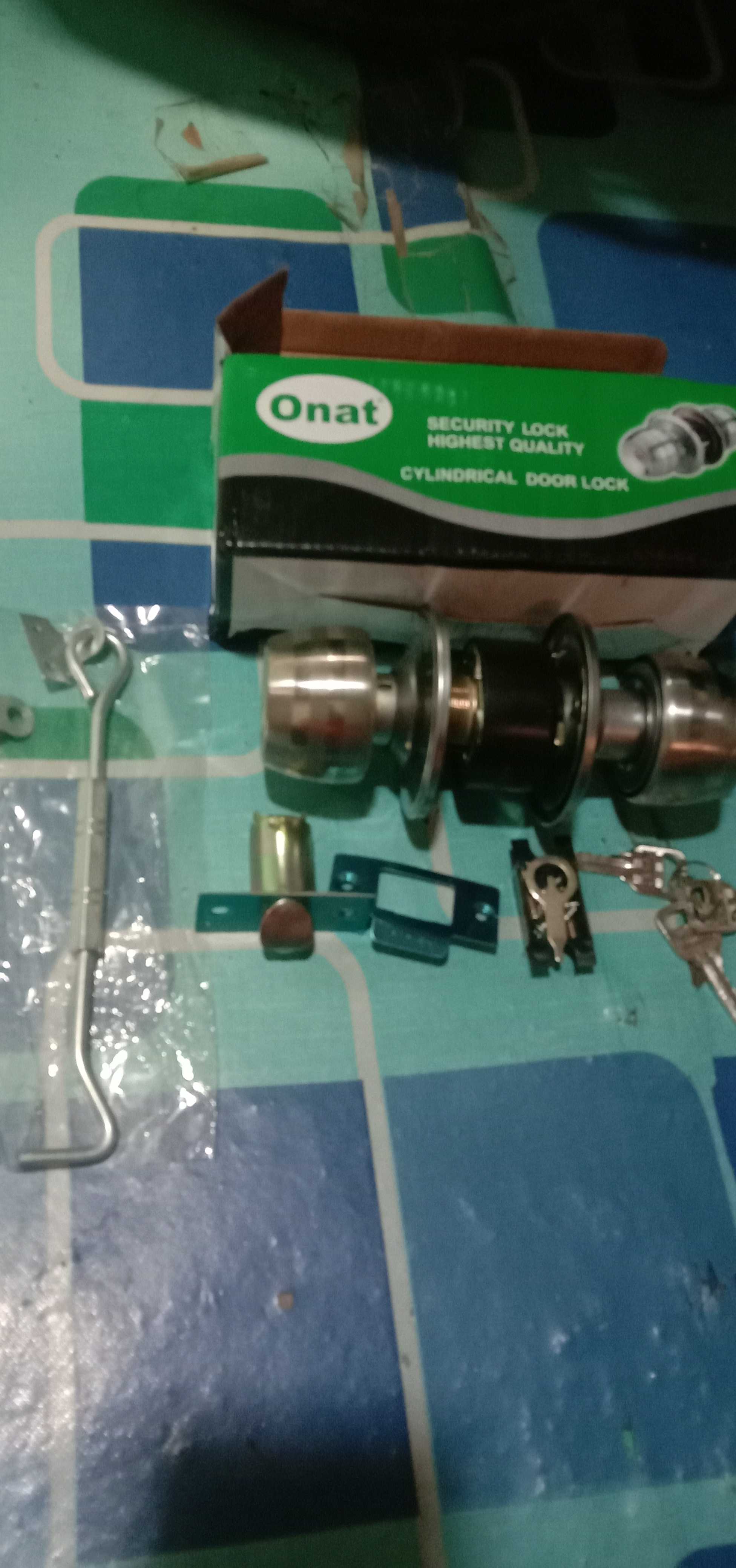 Kunci Pintu Kamar Mandi Bulat Onat / Tarikan Gagang Handle Putar Stainless