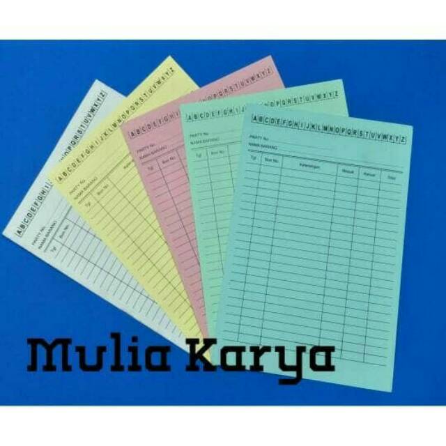 

Kartu stok kecil warna / stock card isi 50 lembar