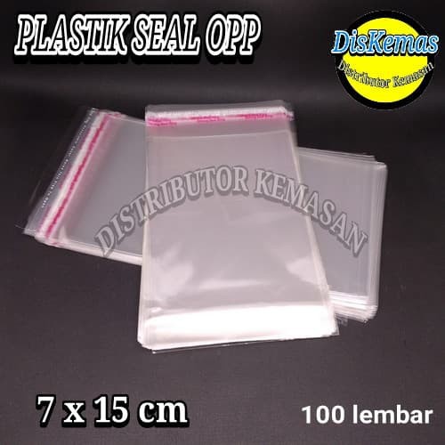 

KEMASAN PLASTIK OPP SEAL LEM PEREKAT KEMASAN SNACK SOUVENIR 7x15 cm