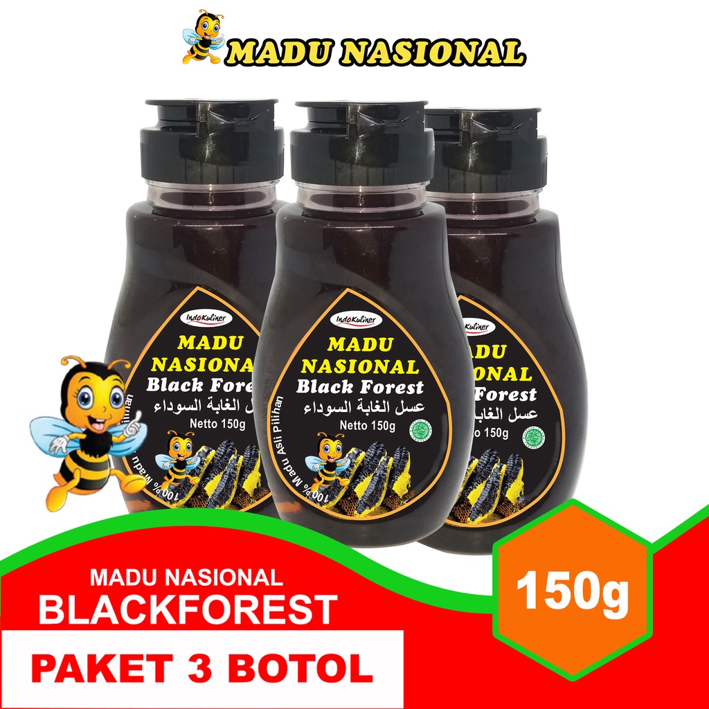 

Madu Nasional Black Forest 150gr + Propolis Polen Royal Jelly 3 Botol