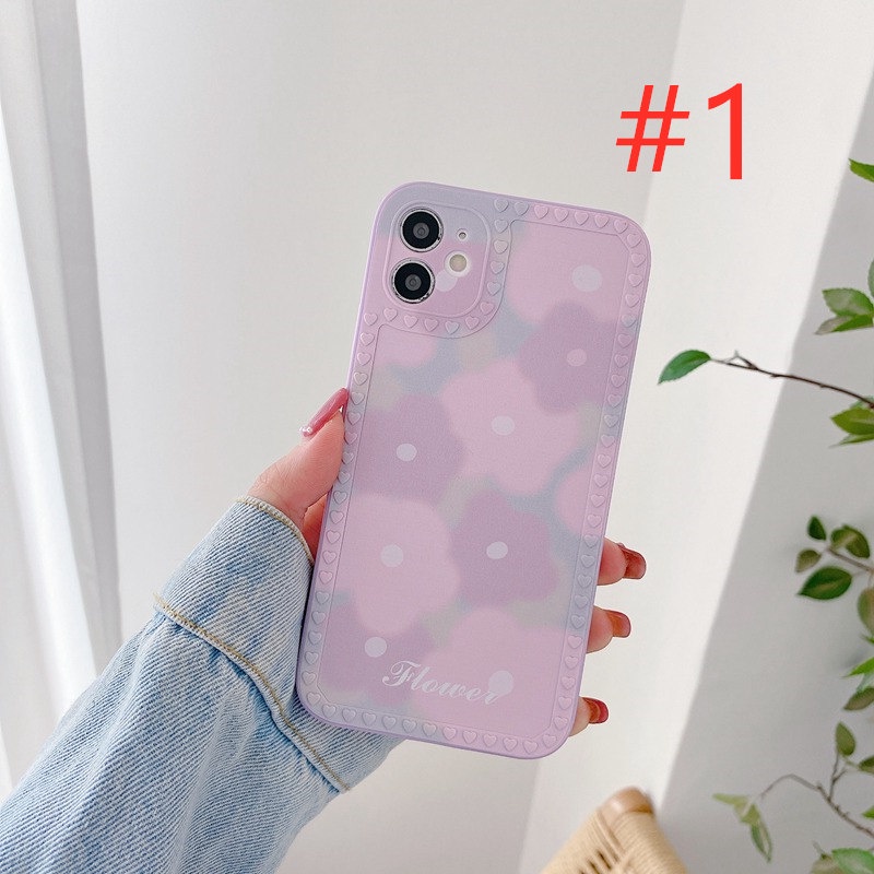 Nice Purple Flowers Mirror Soft Case OPPO A1K Realme C11 C20 C20A C2 C15 C12 Narzo 20 C25 C21 C21Y 5 5S 5i C3 Casing VIVO V20 Pro Y21 Y21S Y33S Y51 V21 V20 SE Y51A Xiaomi Redmi Redmi 9A 9C Note 8 Pro