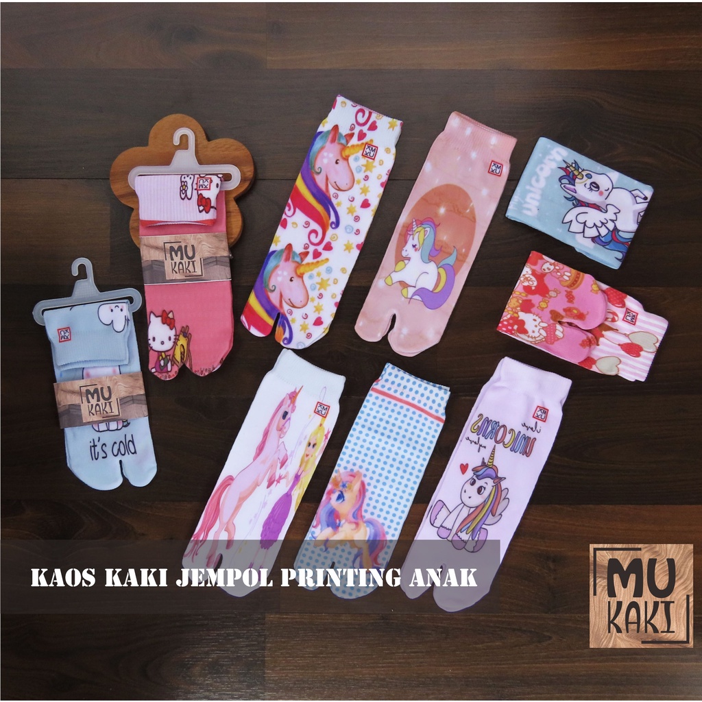 Kaos Kaki Jempol Anak Printing Karakter Murah Mukaki F