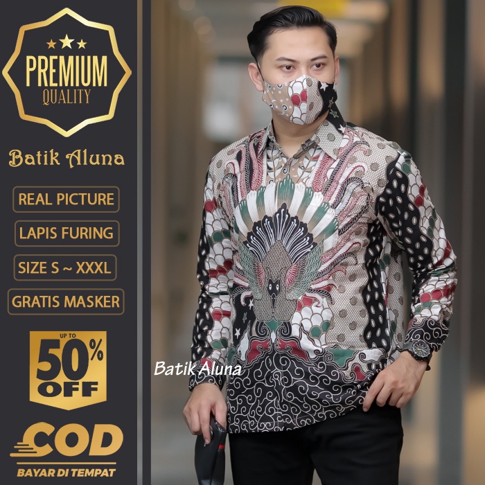 BATIK PRIA LENGAN PANJANG MEWAH PREMIUM ALUNA PRABUSENO SHANGHAI KERIS KEMEJA BATIK ACARA NIKAHAN KE