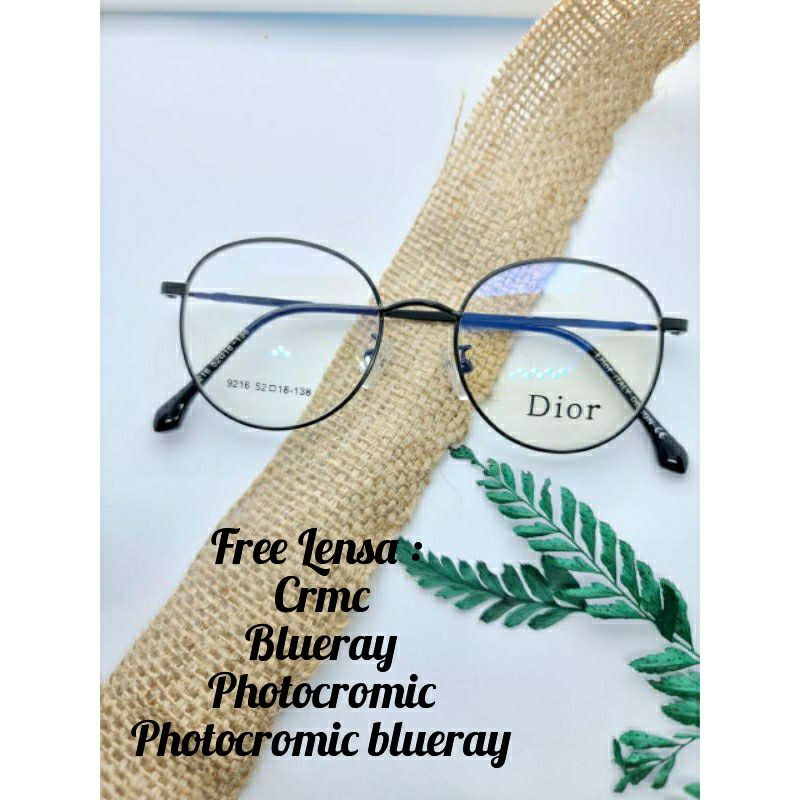 FRAME KACAMATA KOREA OVAL 2 IN 1 METAL 9216 | KACAMATA MINUS | ANTI RADIASI BLUERAY / PHOTOCROMIC