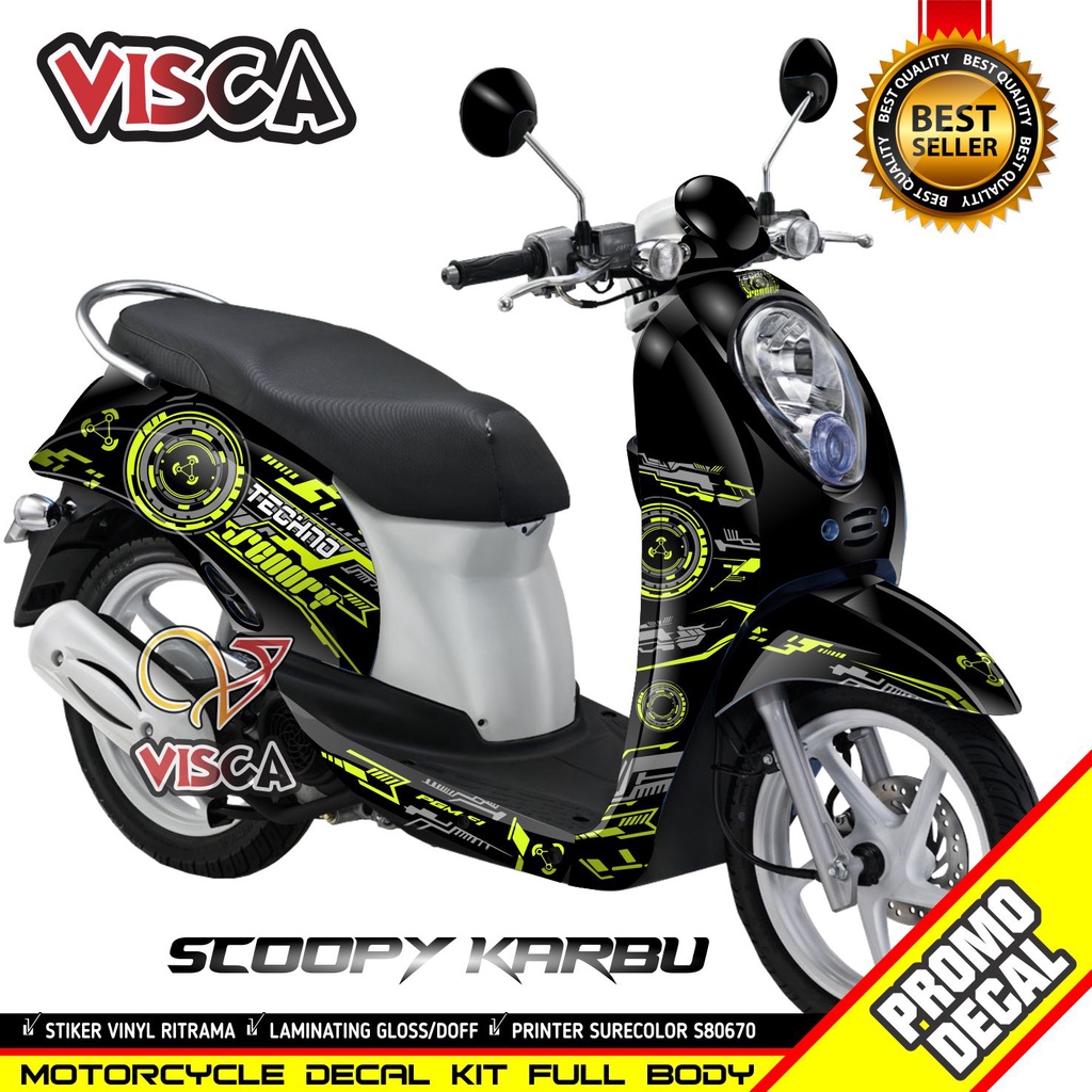 Decal Scoopy Karbu Full Body Stiker Scoopy Karbu Lama Striping Scoopy Karbu Lama Hitech