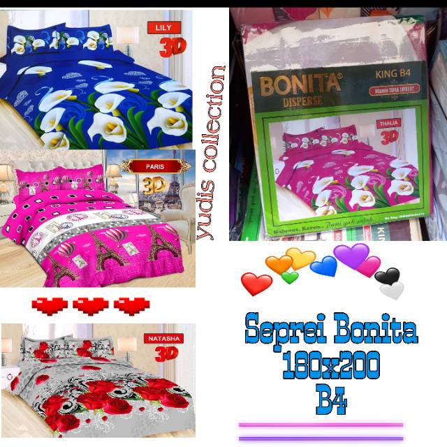 Sprei Bonita NO 1 King 180x200 B4 seprei bonita motif terbaru bantal 4 random sprei bonita