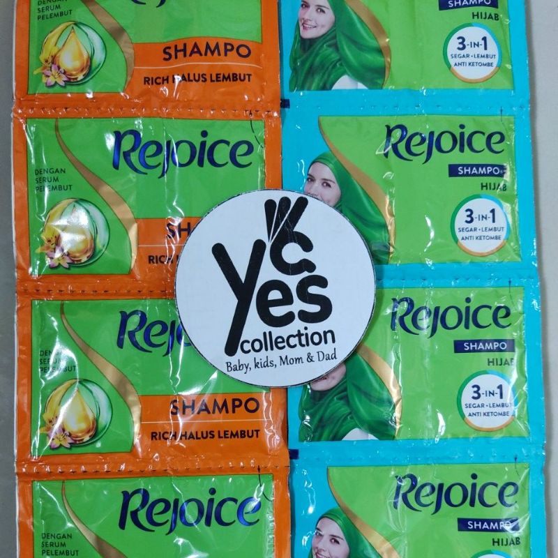 Rejoice sampo Renceng 12 Pcs sachet Shampo rencengan rejoise hijab anti ketombe rich halus lembut