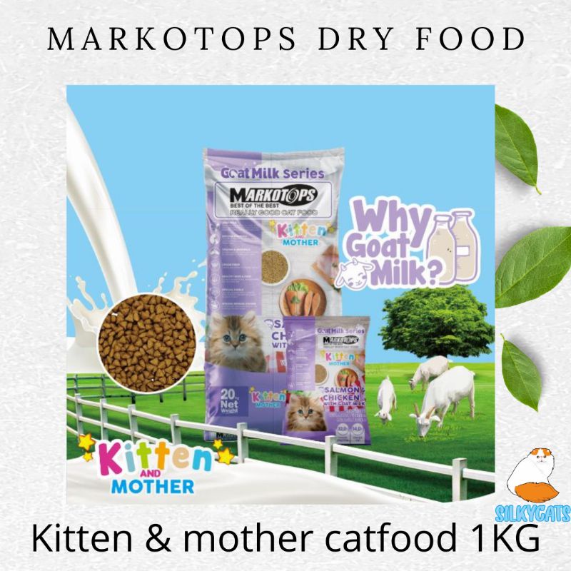 markotops dryfood kitten &amp; mother salmon chicken, tuna &amp; salmon 1kg. makanan kucing induk &amp; anak markotop