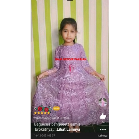 Baju Gamis Anak Rara Full Brukat Premium Usia 2-12 Thn/Baju Pesta Anak