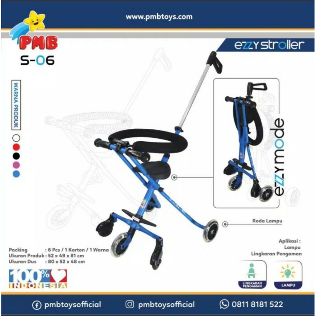 PMB Ezzy Stroller S06 - Mini Trike Stroller Anak Travelling