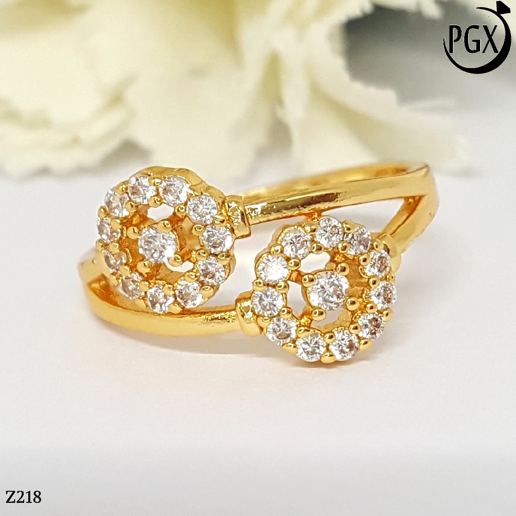 PGX Cincin Xuping Wanita Lapis Emas Aksesoris Perhiasan Fashion Premium - Z218