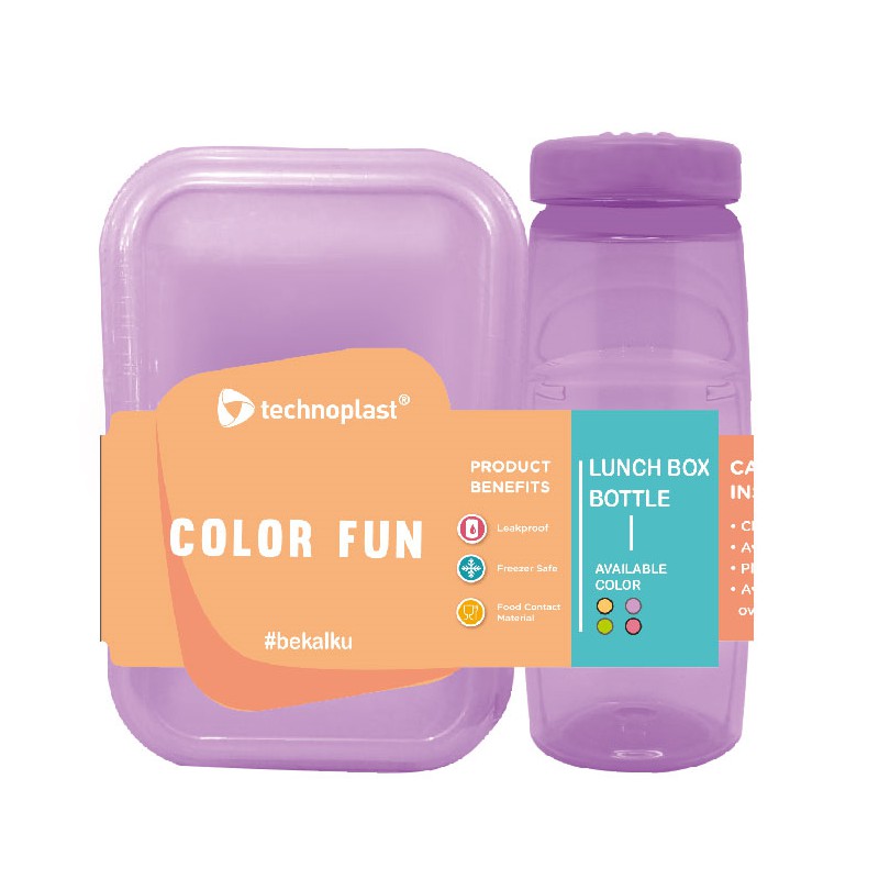 Technoplast ColourFun Value Pack Set (Tempat Makan + Botol Minum)