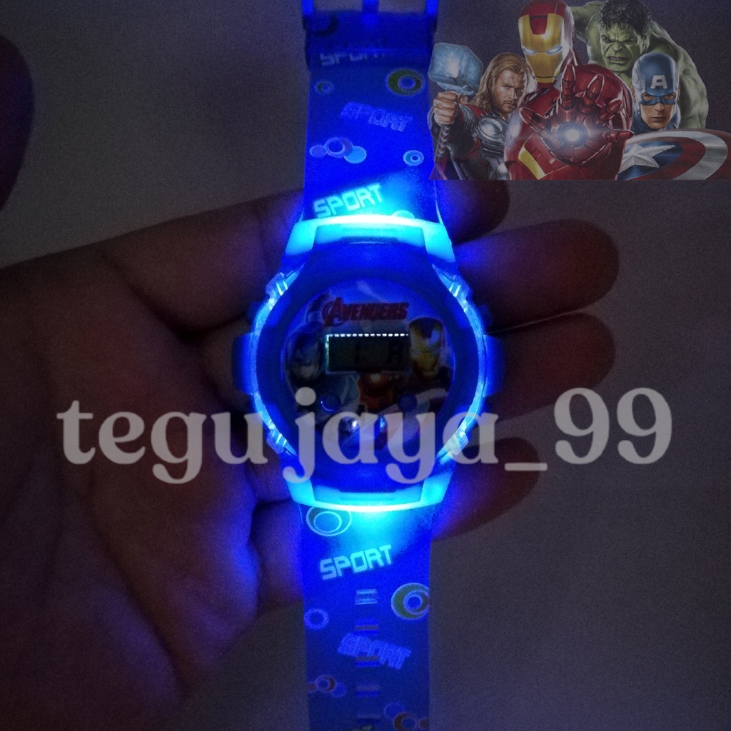 TERBARU!!! JAM TANGAN ANAK LAKI-LAKI LAMPU LED DAN MUSIK KARAKTER KARTUN TE0114