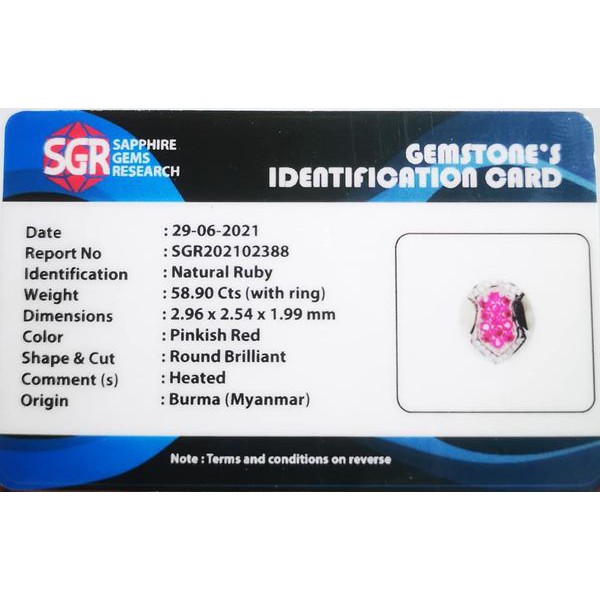 BATU CINCIN PERMATA PINK RUBY 13 MATA PLUS MEMO SGR