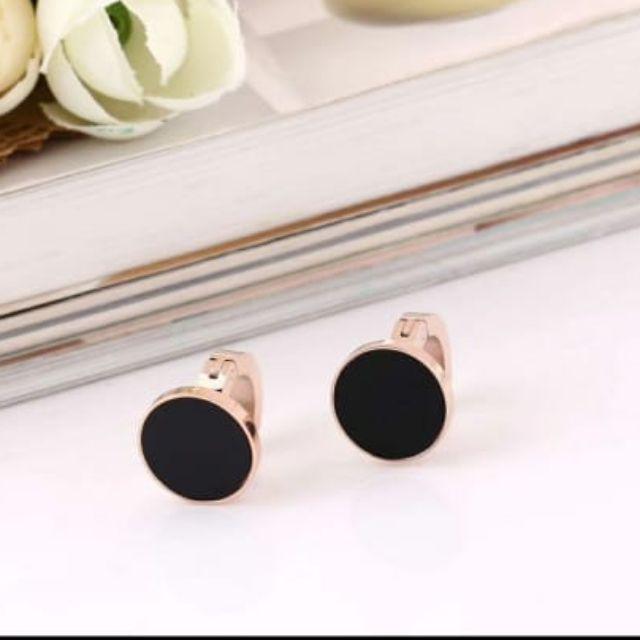 Anting Titanium Asli Jepit Permata Zircon Fashion Korea Stylish Anti Karat & Alergi MYG-238-G Rosegold