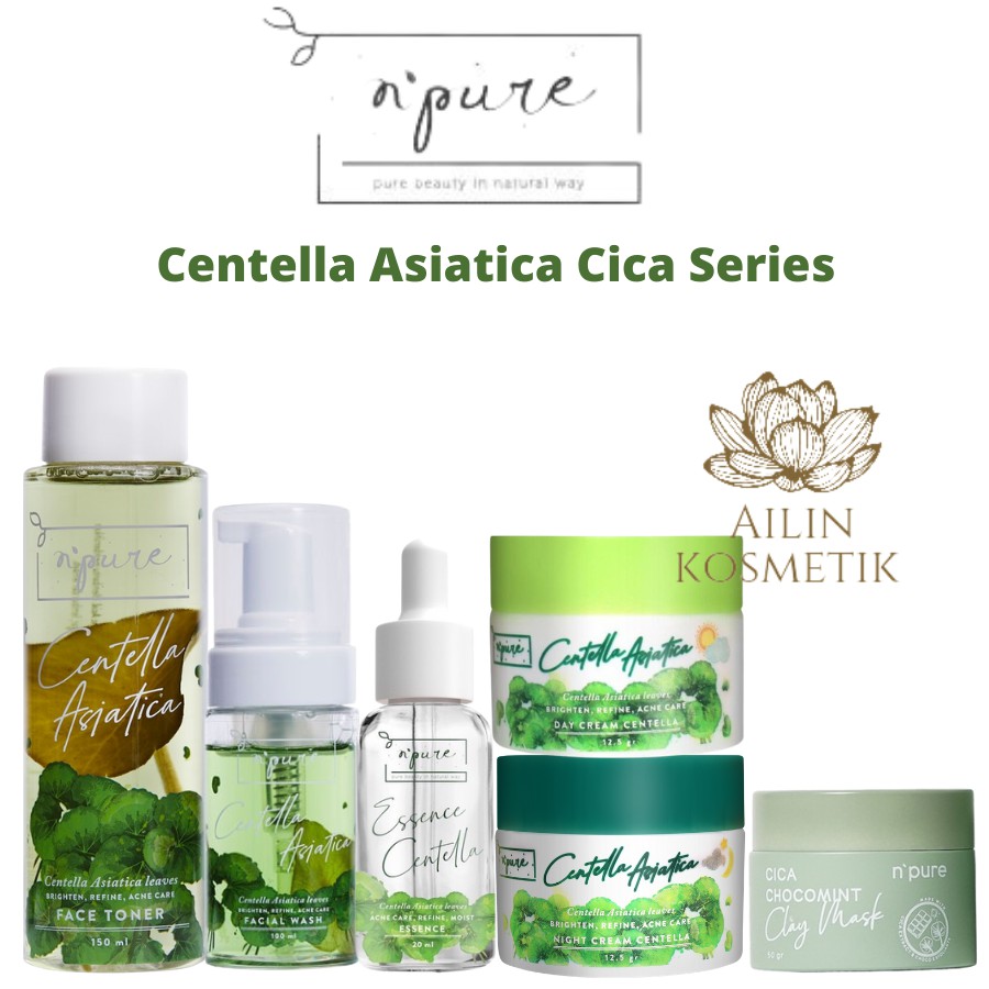 NPURE Centella Asiatica Cica Series | N Pure Toner Essence Face Wash Day Night Cream BY AILIN