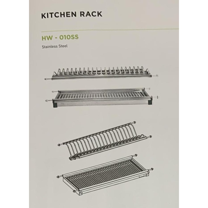 Rak Piring Taco 90Cm - Rak Piring Dan Gelas Atas Stainless Uk 90Cm