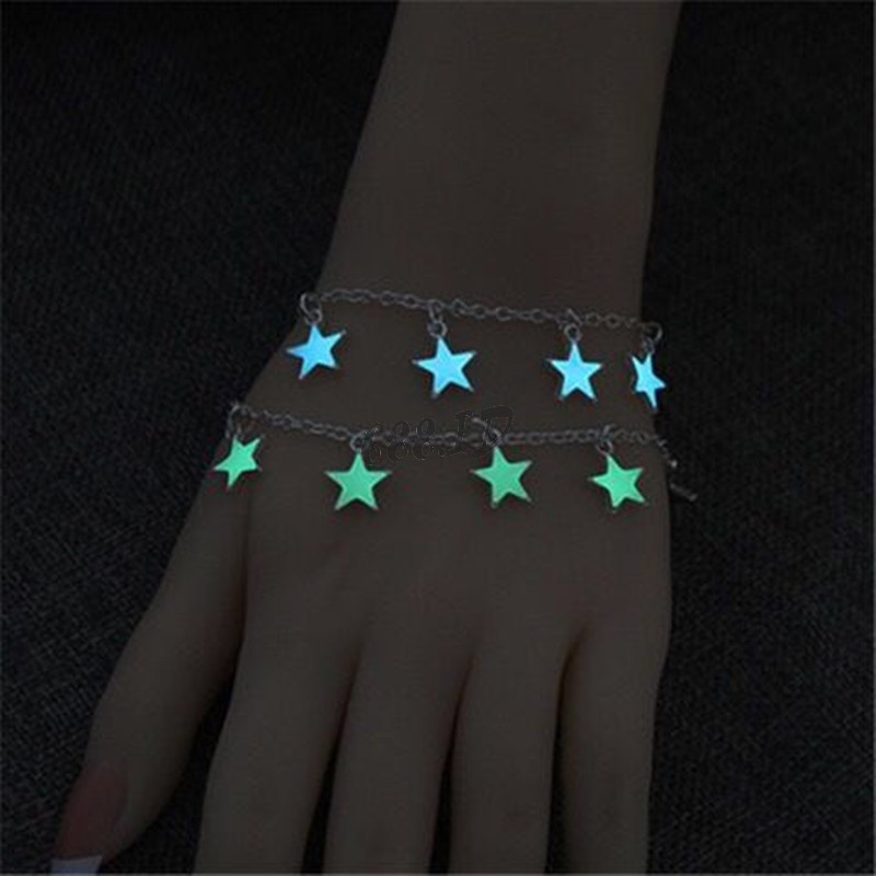 Gelang Wanita dengan Liontin Bintang Love Bunga Gaya Korea Glow In The Dark GL 43