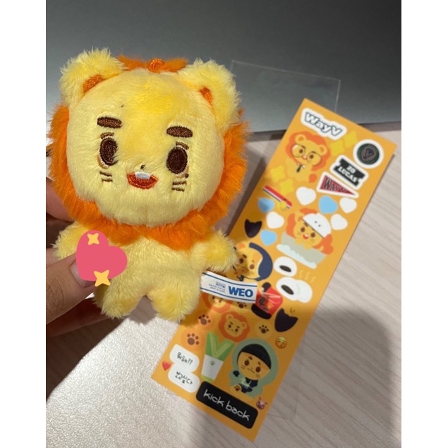 NCT WAYV Lucas luion lion 10cm doll with sticker