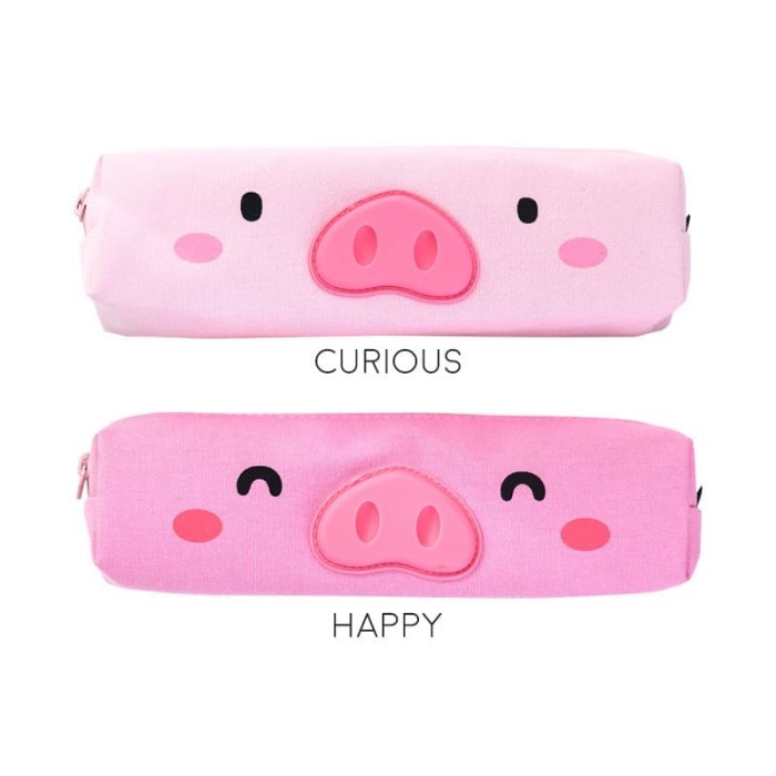 

Gilaa!!! Tempat Pensil Karakter Babi Pink Lucu Piggy Closeup Canvas Pencil Case Terbatas