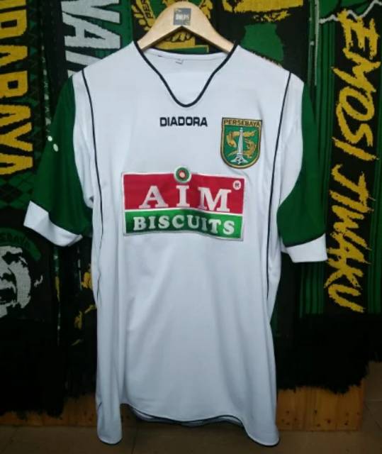 Jersey Persebaya AIM Biscuits 2008 - 2009 Away Putih GO Retro