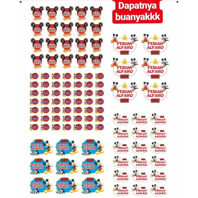 

Sticker nama anak waterproof