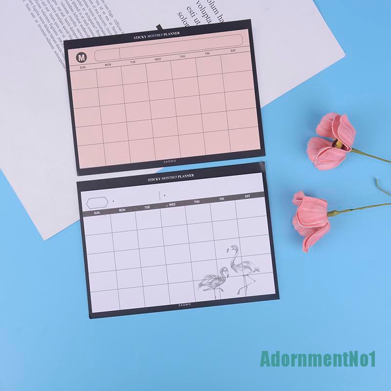 (AdornmentNo1) Buku Catatan / Agenda / Jadwal Bulanan Ukuran mini Gaya simple Kreatif