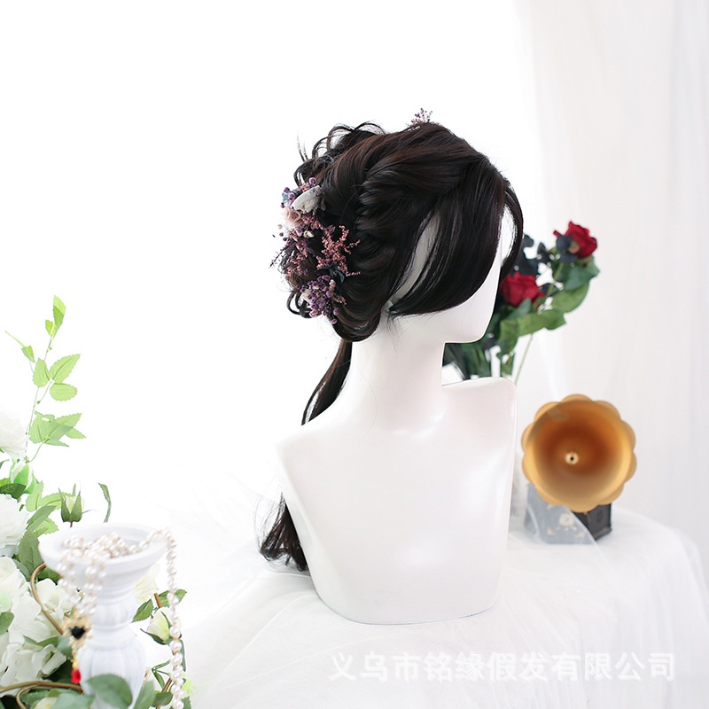 WDA-28 wig daily jepang korea kpop hitam panjang belah tengah rambut palsu