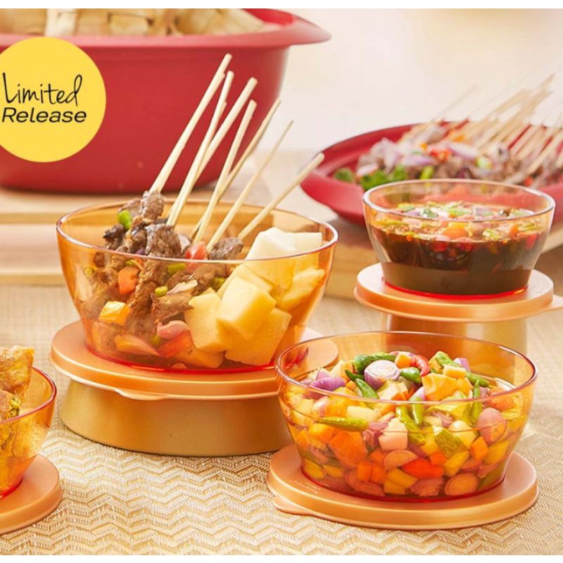 Clear bowl set tupperware (3) / mangkok kristal