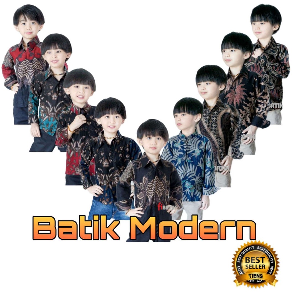 Kemeja batik anak lengan panjang usia 1-13th termurah dan berkualitas tinggi batik anak hem anak