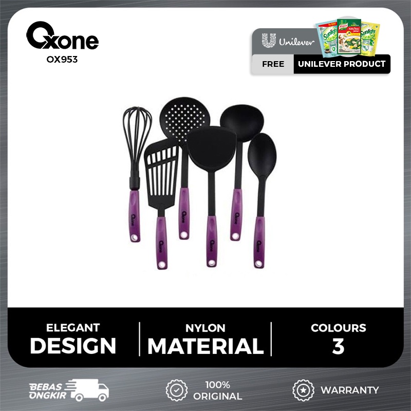 Oxone OX953 Sendok Spatula Silikon Tahan Panas isi 6 pcs